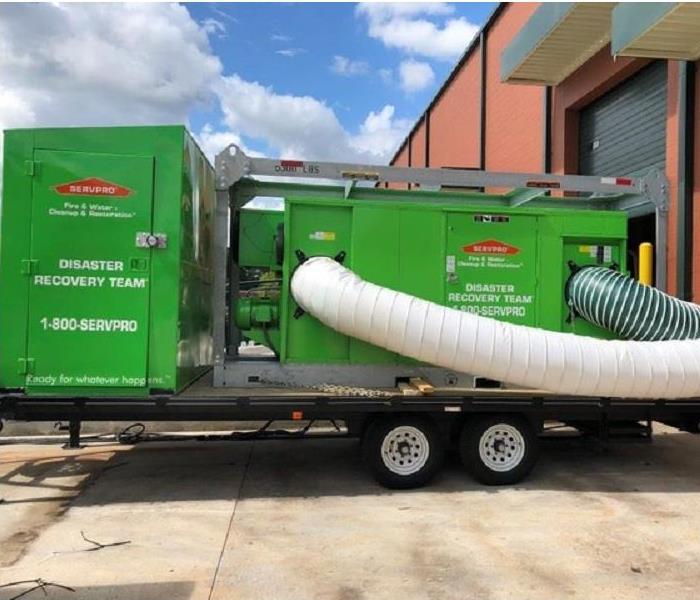 SERVPRO equipment in Atlanta set up to dry a business that experienced flooding